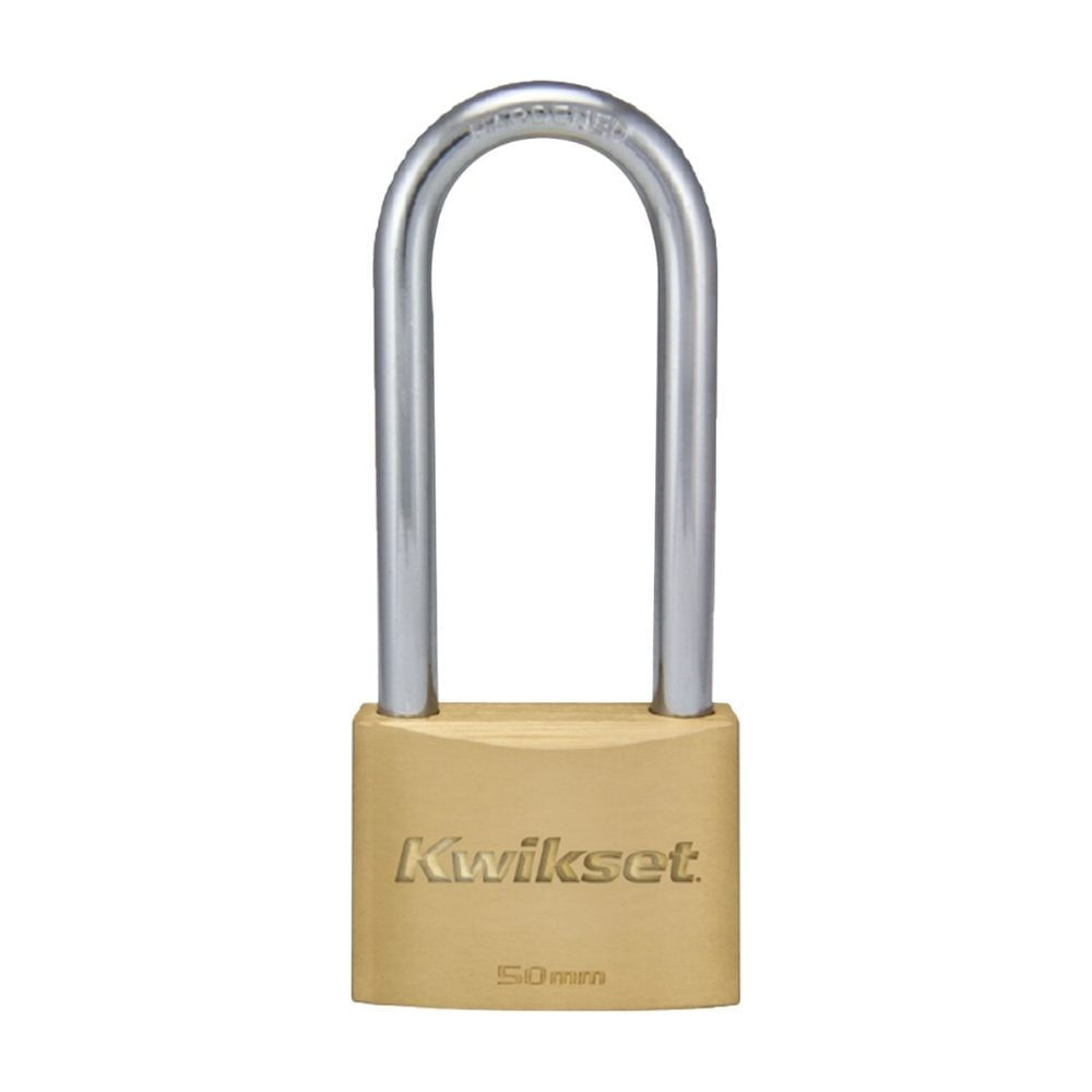 Candado con llave de Bronce Kwikset Modelo Cuello Largo 50mm