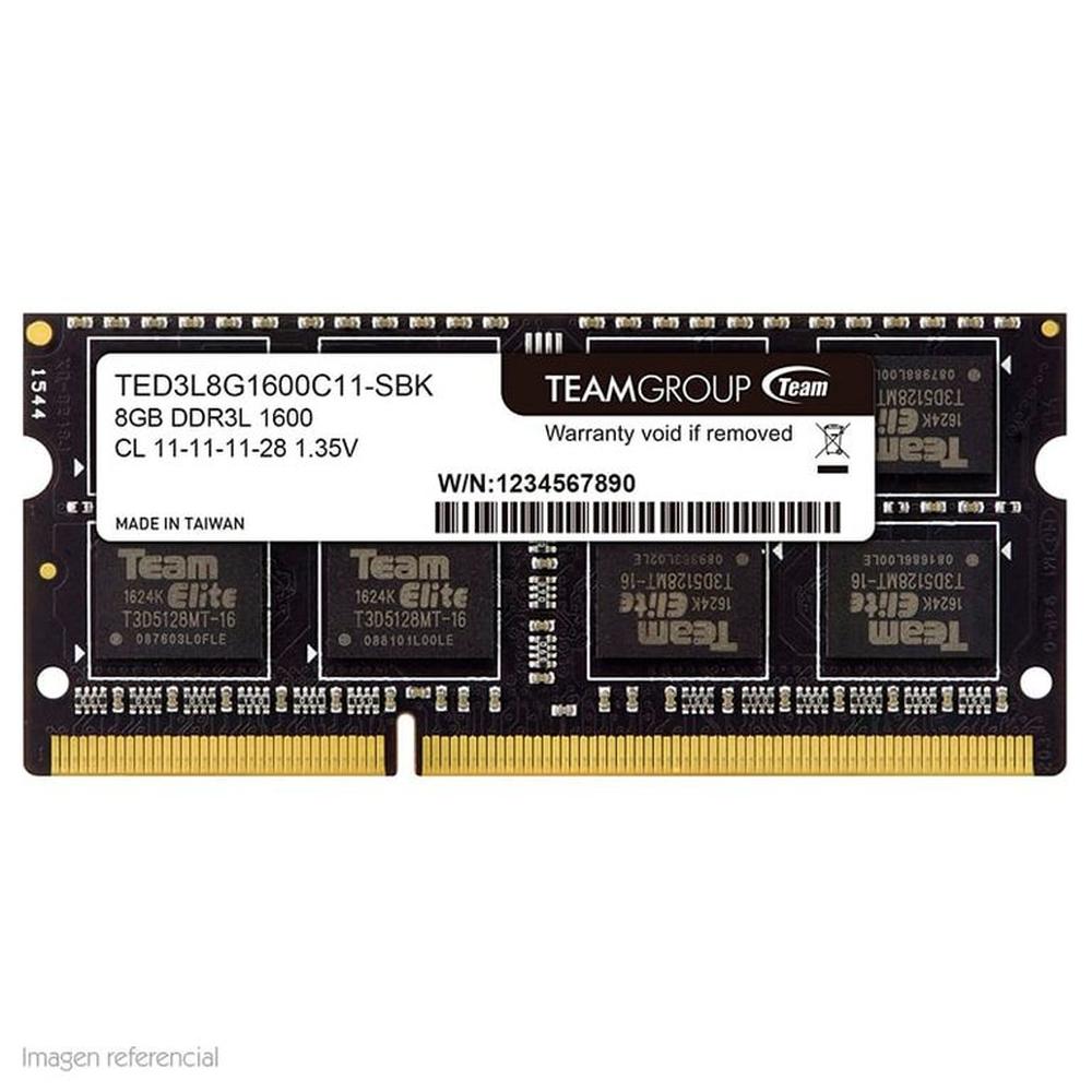 Memoria TeamGroup 8GB DDR3L SODIMM 1600MHz CL11-11-11-28 1 35V