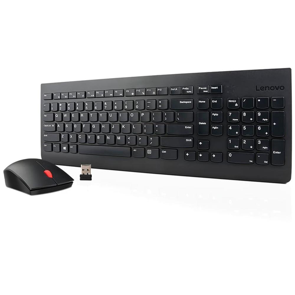 Teclado y Mouse Lenovo Inalámbrico Color Negro Kit Combo
