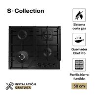 Encimera Scollection Vidrio Templado A Gas 58Cm 4 Hornillas