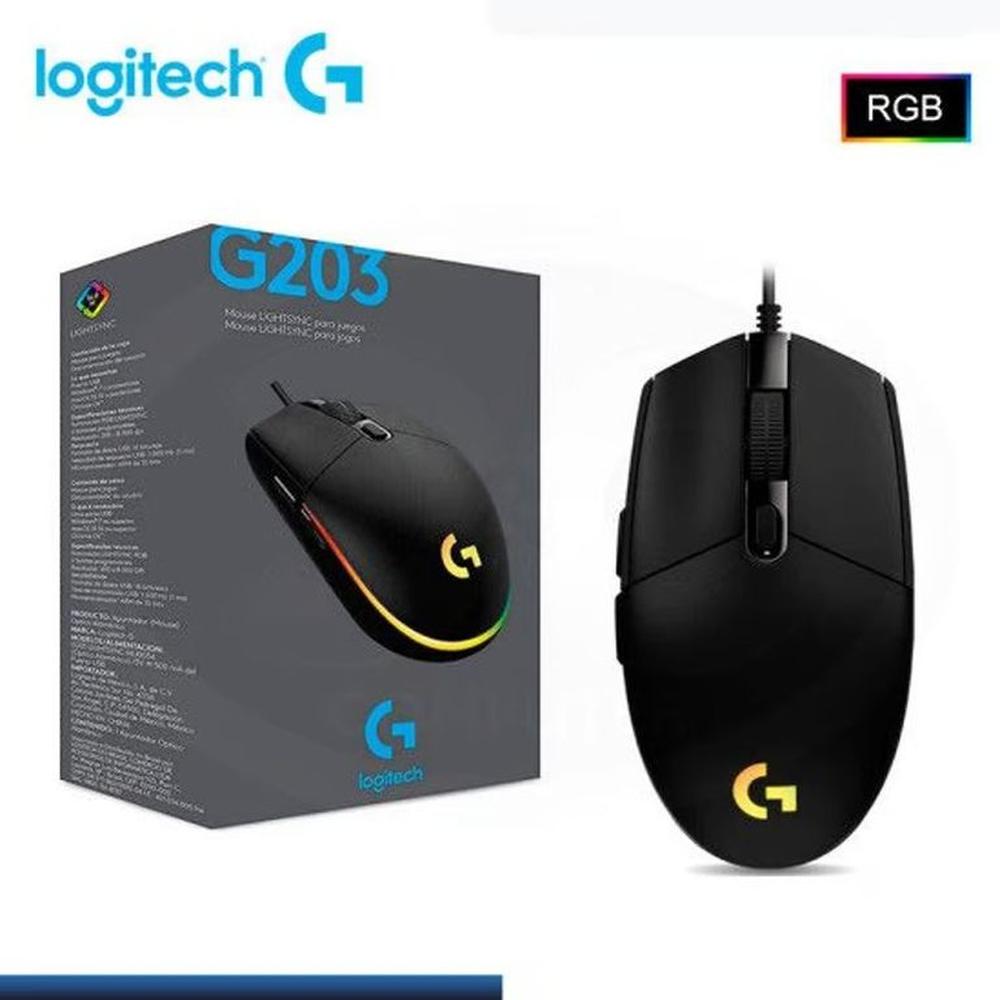 MOUSE LOGITECH G203 LIGHTSYNC OPTICAL 8000 DPI RGB BLACK