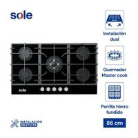 Cocina Empotrable Sole 5 Hornillas 86 cm SOLCO046V2.