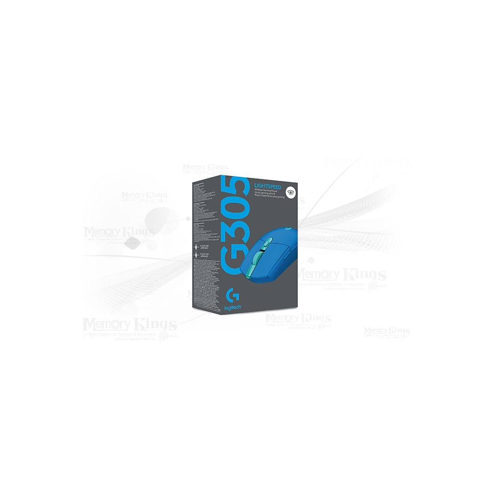 Logitech G305 - Ratón Óptico Inalámbrico 2.4 Ghz, 6 Botones, Color Azul, Receptor Usb Incluido