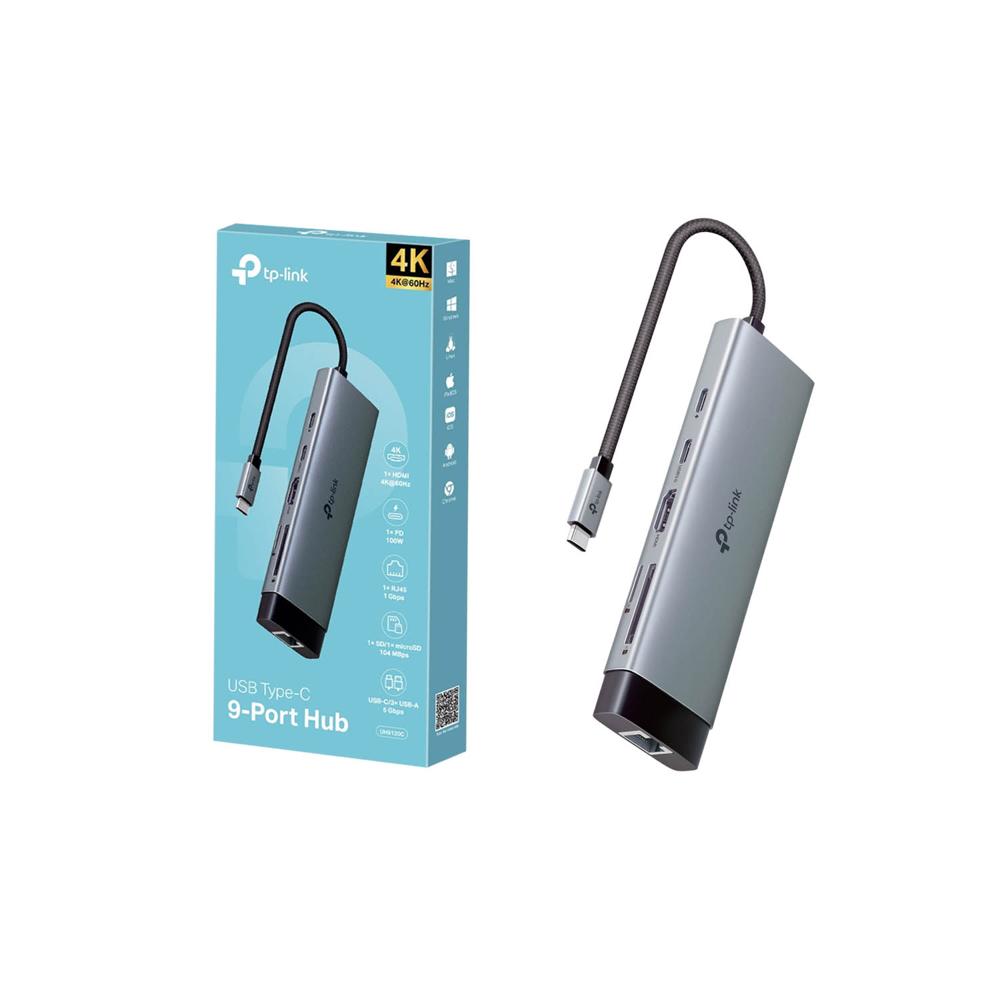 Adaptador Hub Usb Tipo-C Tp-Link Uh9120C 9 Puertos En 1 Puerto Hdmi 4K a 60Hz