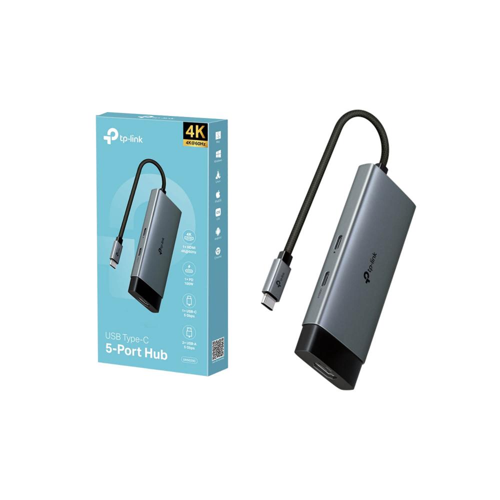 Adaptador Hub Usb Tipo-C Tp-Link Uh5020C 5 Puertos En 1 Puerto Hdmi 4K a 60Hz
