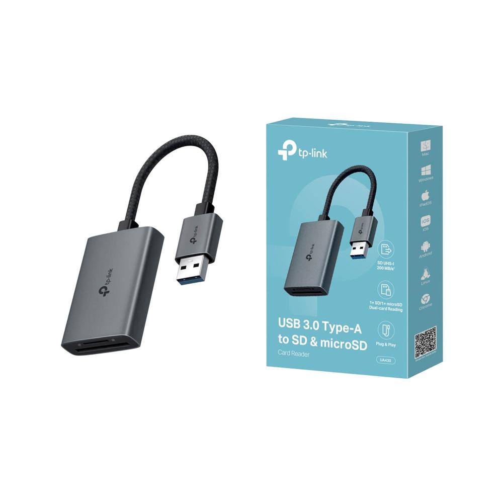 Lector de tarjetas UA430 Tp-Link USB Tipo-A a SD y microSD