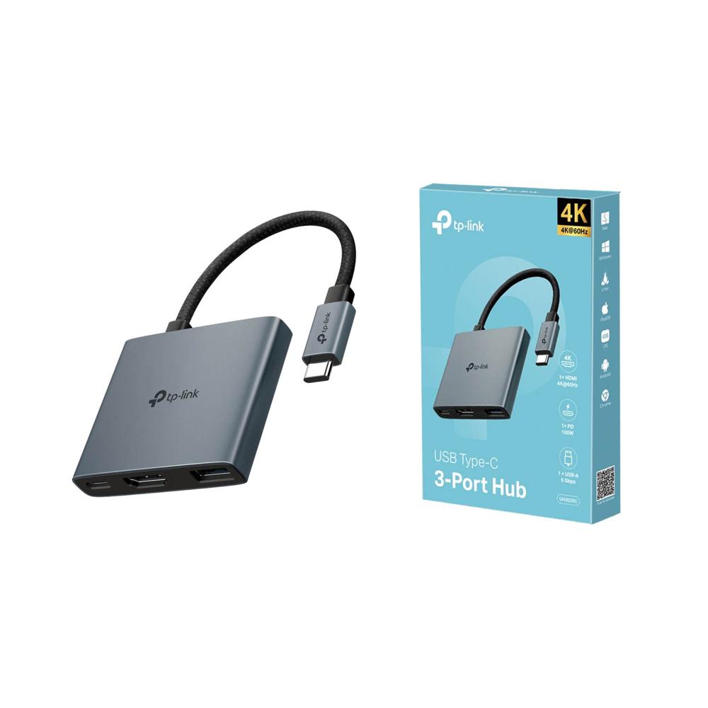 Hub UH3020C Tp-Link USB Tipo-C 3 puertos en 1 Puerto HDMI 4K a 60Hz