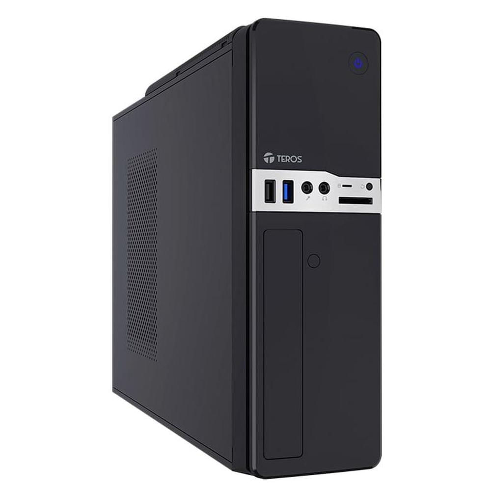 Case TEROS TE-1032S, Slim, 250 W, USB 3.2 / USB 2.0, audio HD, DVD, negro