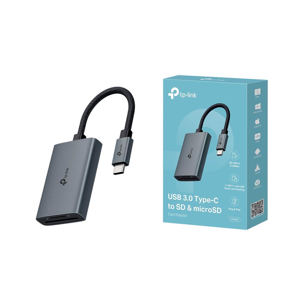 Lector de tarjetas UA440C Tp-Link USB Tipo-C a SD y microSD