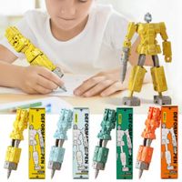 Pack De 4 Lapiceros Con Diseño De Robot Articulable Tinta Azul