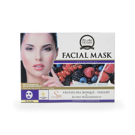 Mascarilla Velo Facial NEVADA de Frutos Del Bosque 30 GR CAJA 10 UND