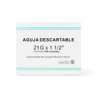 Aguja Descartable 21 G X 1 1/2"" CAJA 100 UND