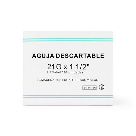 Aguja Descartable 21 G X 1 1/2