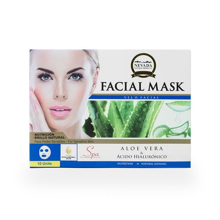 Mascarilla Velo Facial NEVADA de Aloe Vera 30 GR CAJA 10 UND