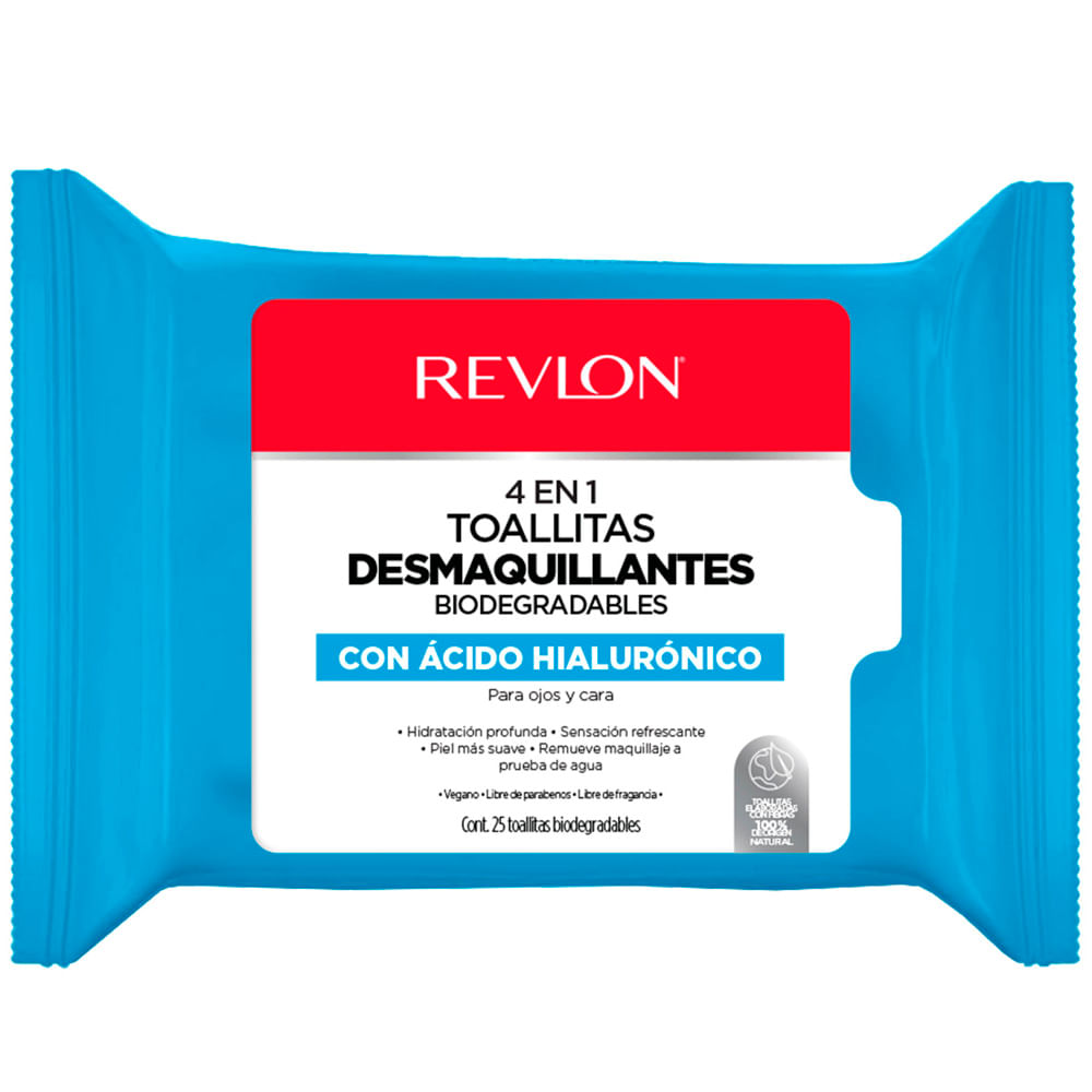 Toallitas Desmaquillantes Ácido Hialurónico REVLON Pouch 25un