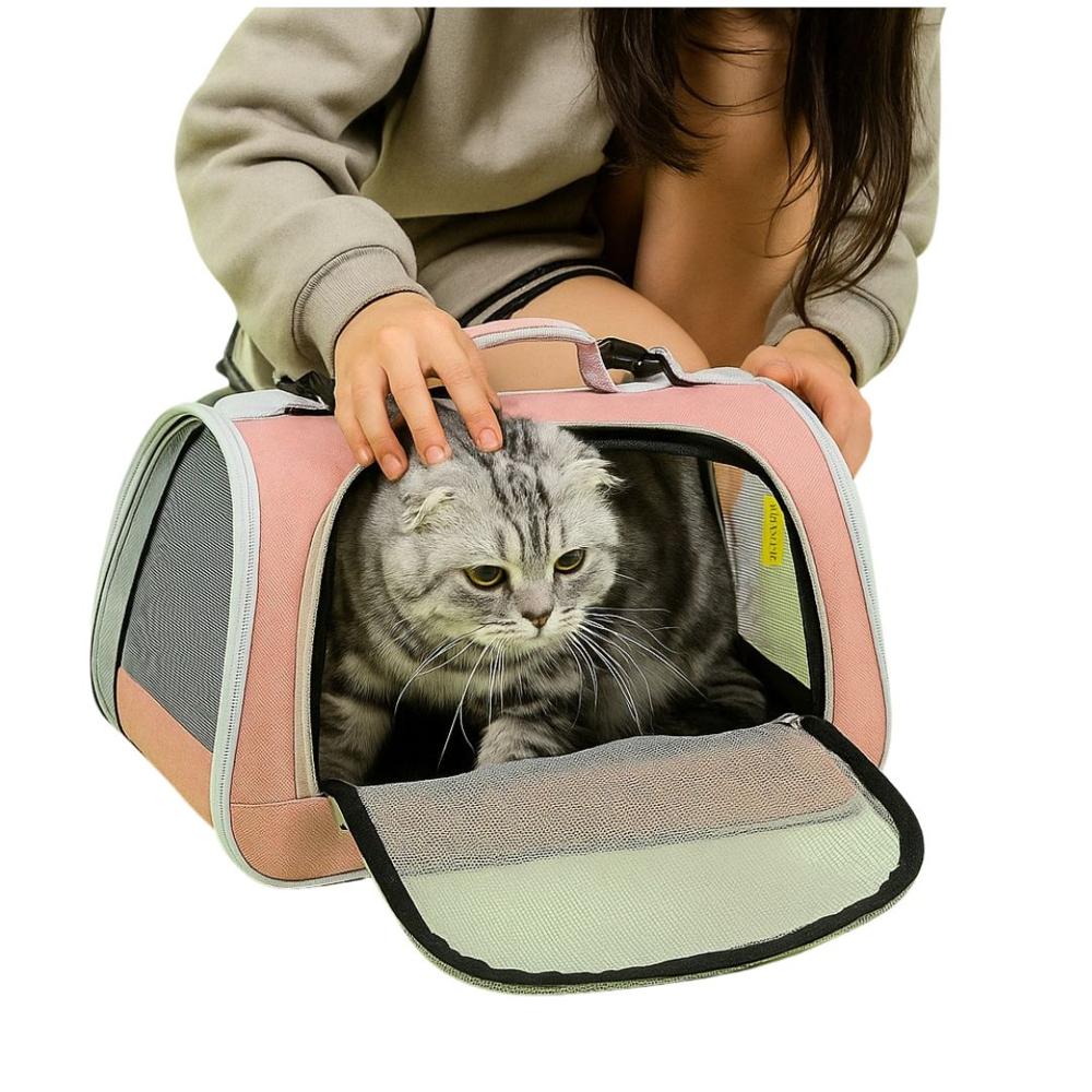 Bolso Transportador para Mascotas Gatos Rosa