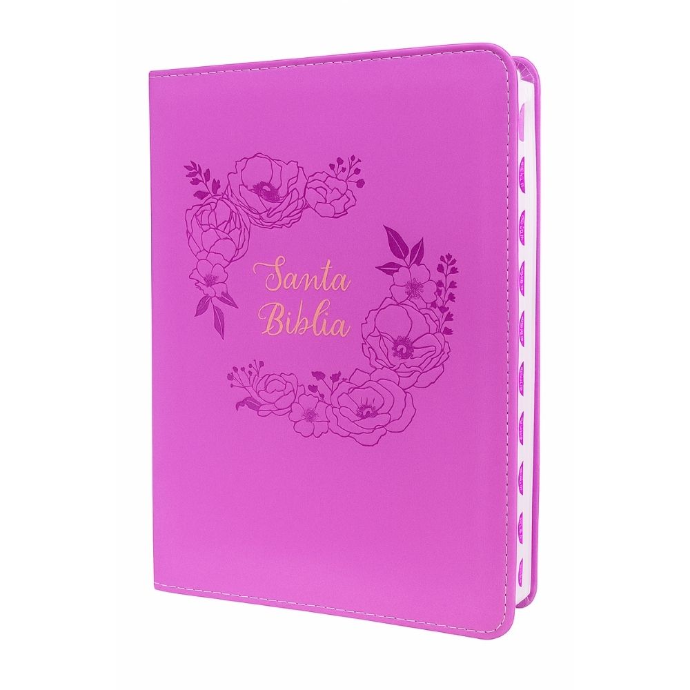 Biblia Reina Valera 1960 Letra Grande PJR Holman Flores Magenta