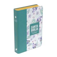 Biblia RVR 1960, Imitacion Piel, Tamaño Manual, Diseño Turquesa Claro