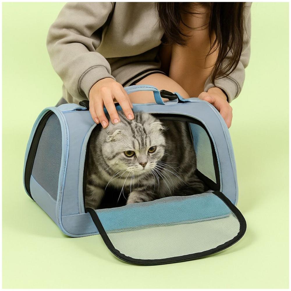 Bolso Transportador para Mascotas Gatos Acero