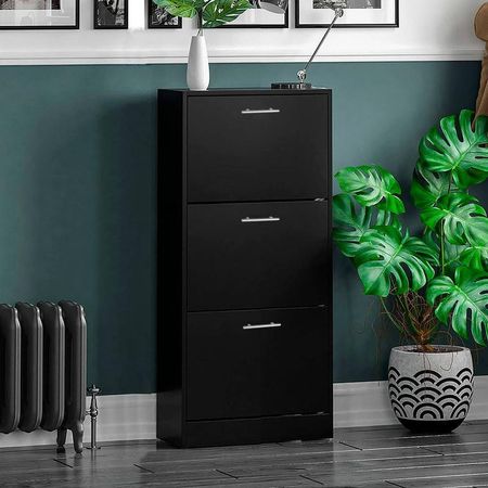 Zapatera cajonera small - Capacidad hasta 18 pares talla 37 - negro