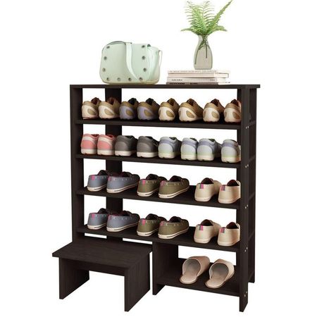 Zapatera con banquito Ninna negro - Villa Hogar