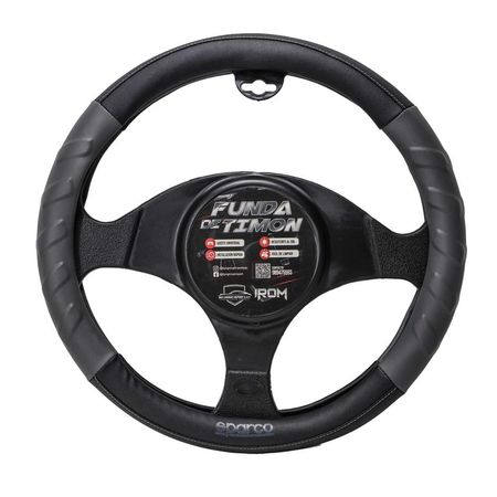 Forro De Timón Negro Con Masajeador Color Plomo