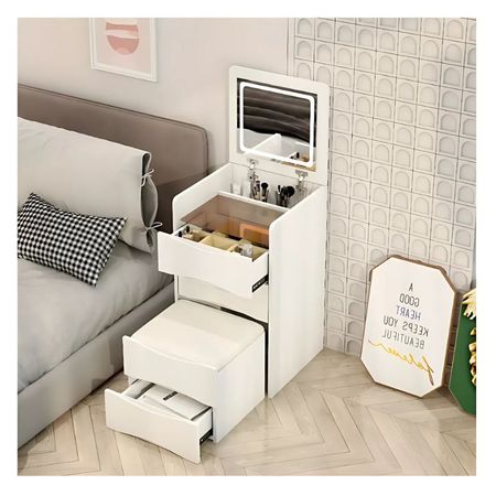 Tocador con Espejo Plegable con sillón in Chic con Luz Led