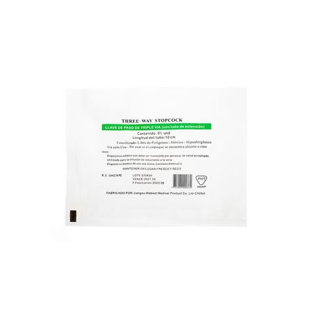 Llave de Paso Triple Vía Con Tubo de Extensión 10 CM CAJA 50 UND