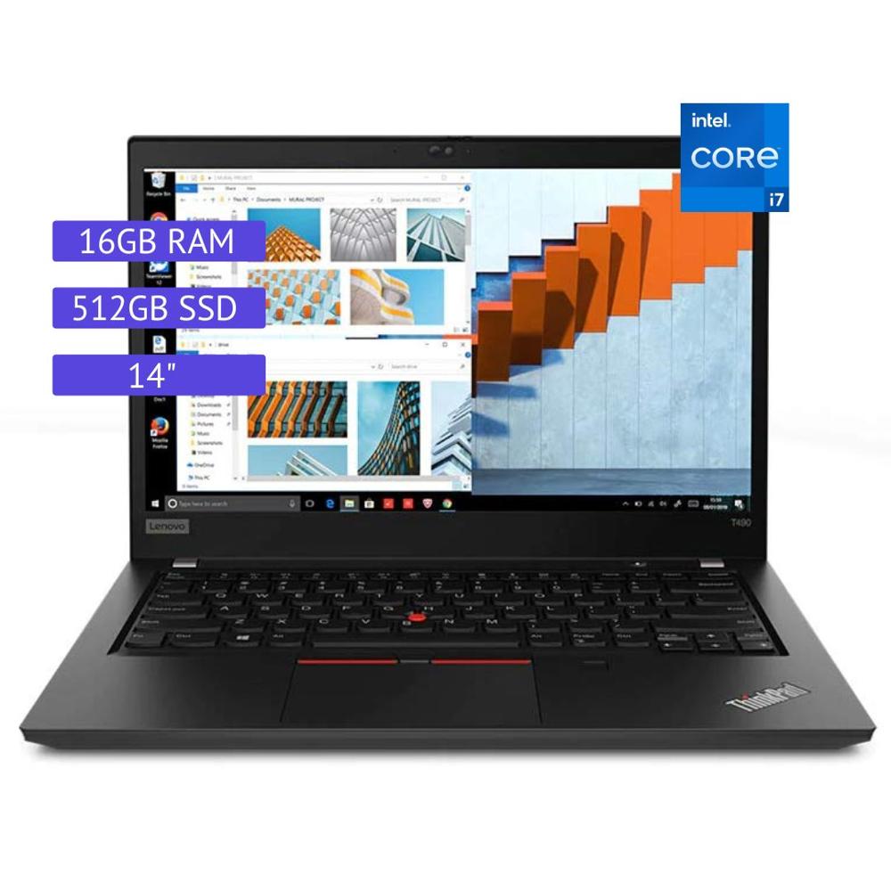 Laptop Semi Nueva Lenovo ThinkPad T490 - Core i7 8ª Gen - 16GB RAM - 512GB SSD - 14""