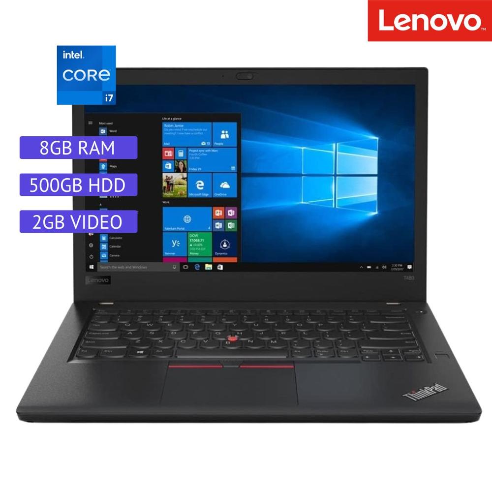 Laptop Semi Nueva Lenovo ThinkPad T480 - Core i7 8ª Gen - 8GB RAM - 500GB HDD - 2GB Video - 14""