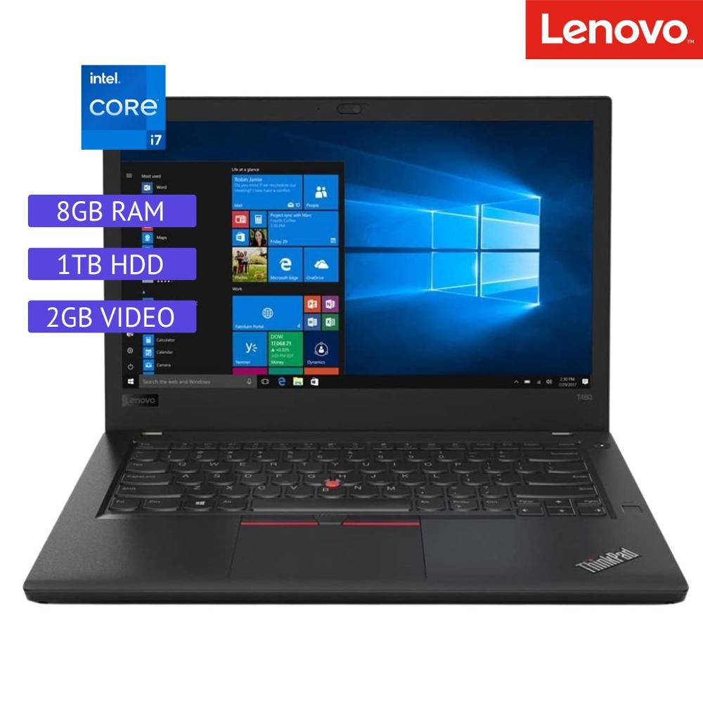 Laptop Semi Nueva Lenovo ThinkPad T480 - Core i7 8ª Gen - 8GB RAM - 1TB HDD - 2GB Video - 14""
