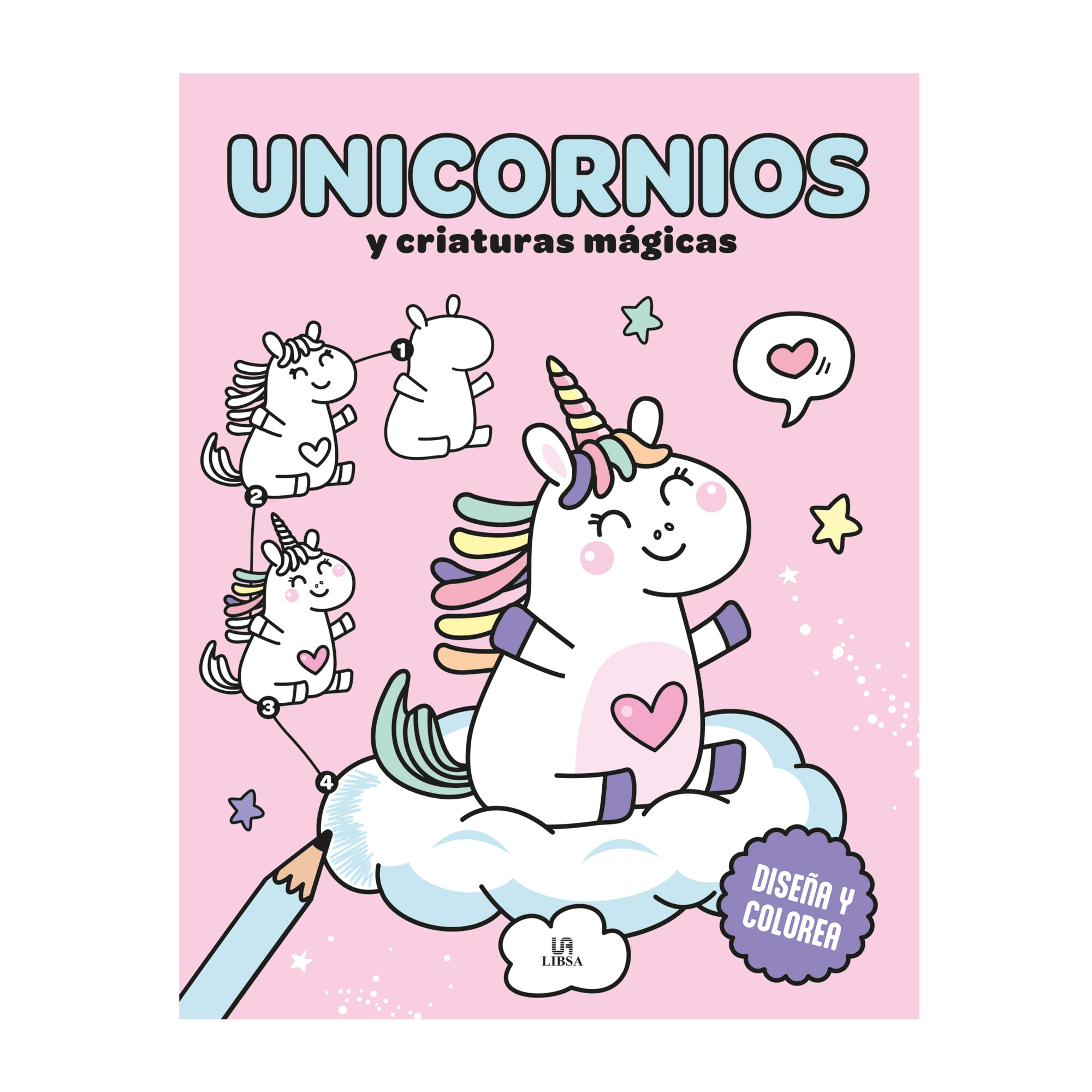 Libro diseña y colorea unicornios INCABOOKS