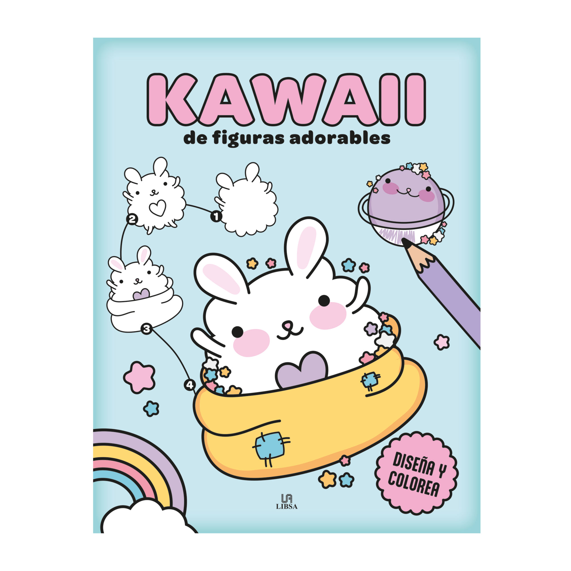 Libro diseña y colorea kawaii INCABOOKS
