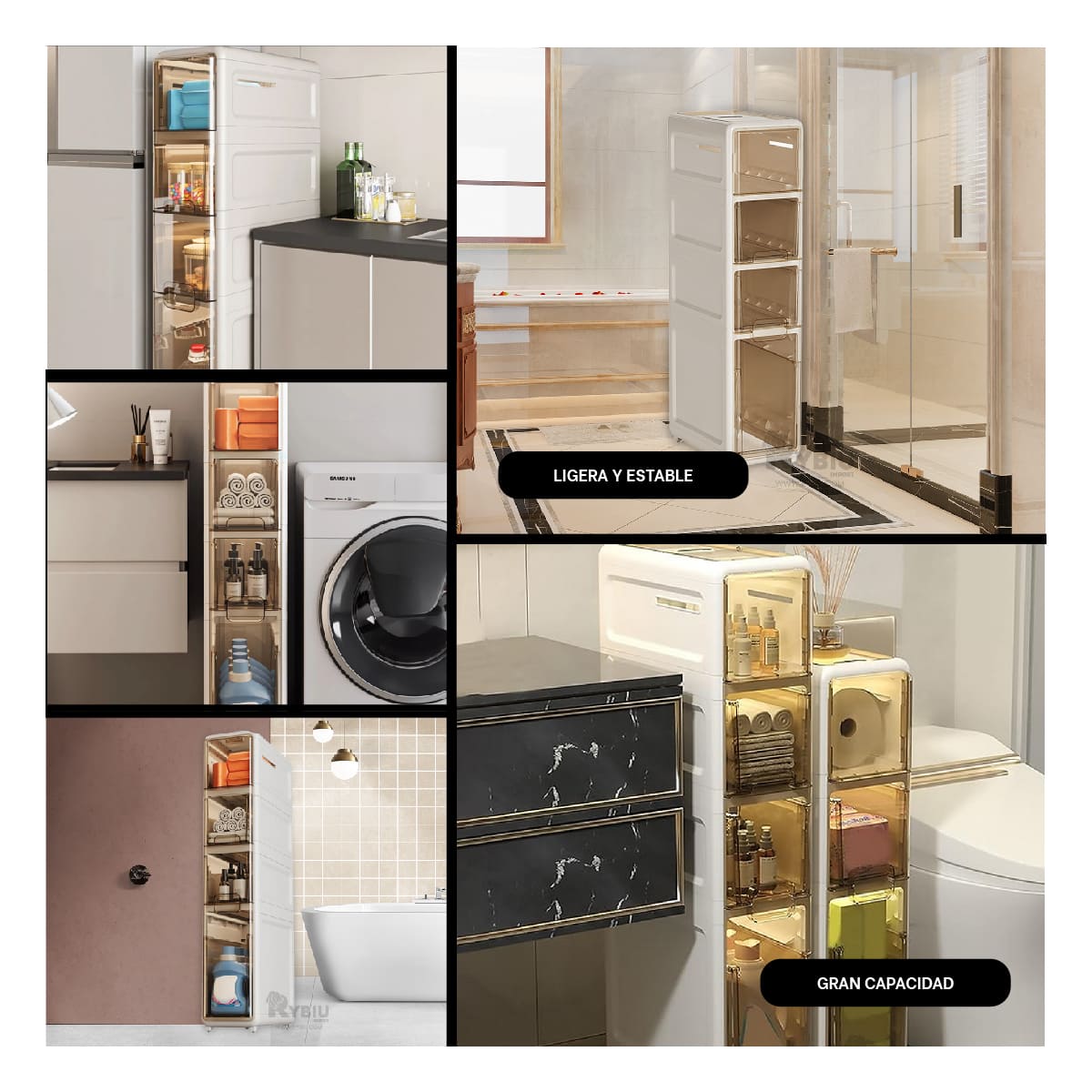 Armario Moderno con Ruedas de Color Blanco Y+Papel de Regalo