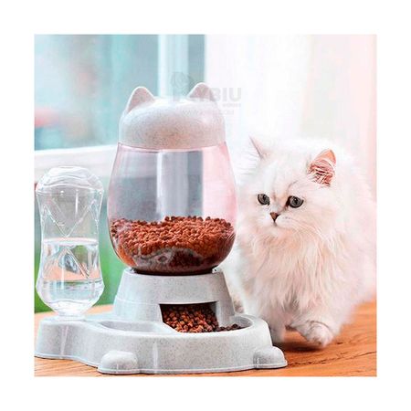 Comedero Moderno e Innovador de Color Blanco Y+Stickers