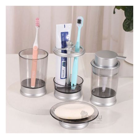 Set de Baño Diseño Elegante en Plateado Y+Papel de Regalo