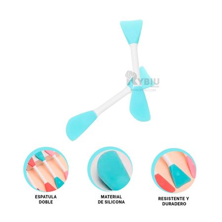 Brocha de Pieles en Color Celeste Y+Banderitas Adhesivas