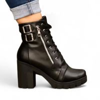 Botin Mujer Cierre Taco 7 2086L-60 Color Negro
