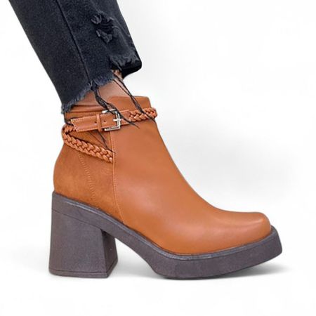 Botin Mujer Gamuza Posterior Baja 7 2086L-60 Color Camel Talla 38