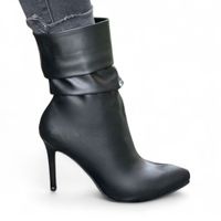 Botin Mujer Corrugado Aguja Taco 9 2086L-68 Color Negro