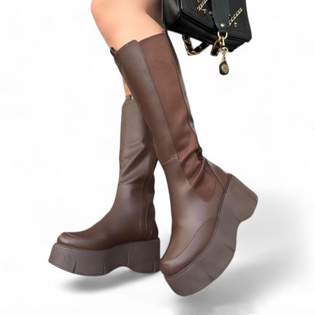 Bota Mujer Especial Plataforma 7 2086L-75 Color Marron Talla 38