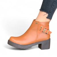 Botin Mujer Taco 5 Correa 2086L-55 Color Camel