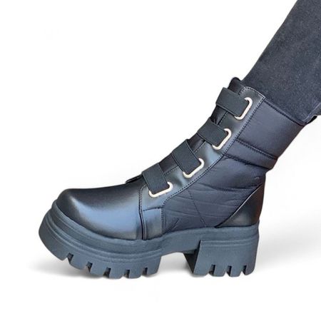 Botin Mujer Impermiable Taco 5 2086L-65 Color Negro Talla 37