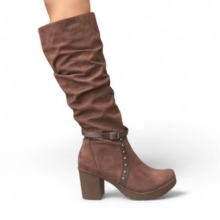Botin Mujer Gamuza Taco 7 2086L-65 Color Marron Talla 37