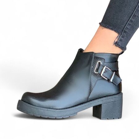 Botin Mujer Taco 5 Correa 2086L-55 Color Negro Talla 35