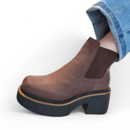 Botin Mujer Gamuza Taco 7 2086L-60 Color Marron Talla 37