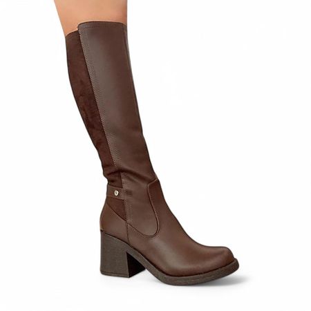 Botin Mujer Gamuza Posterior Taco 7 2086L-70 Color Marron Talla 36
