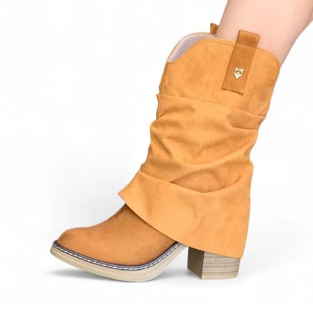Bota Mujer Texana Taco 7 Doble 2086L-75 Color Camel Talla 36