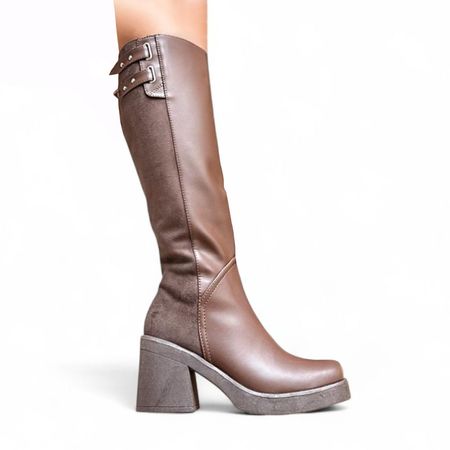 Botin Mujer Punta Cudrada Taco 7 2086L-75 Color Marron Talla 35