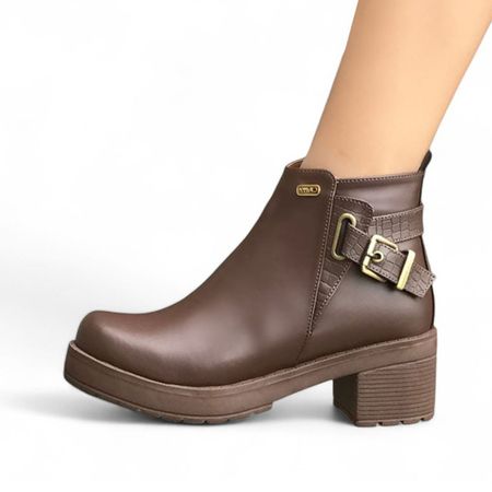 Botin Mujer Taco 5 Correa 2086L-55 Color Marron Talla 36